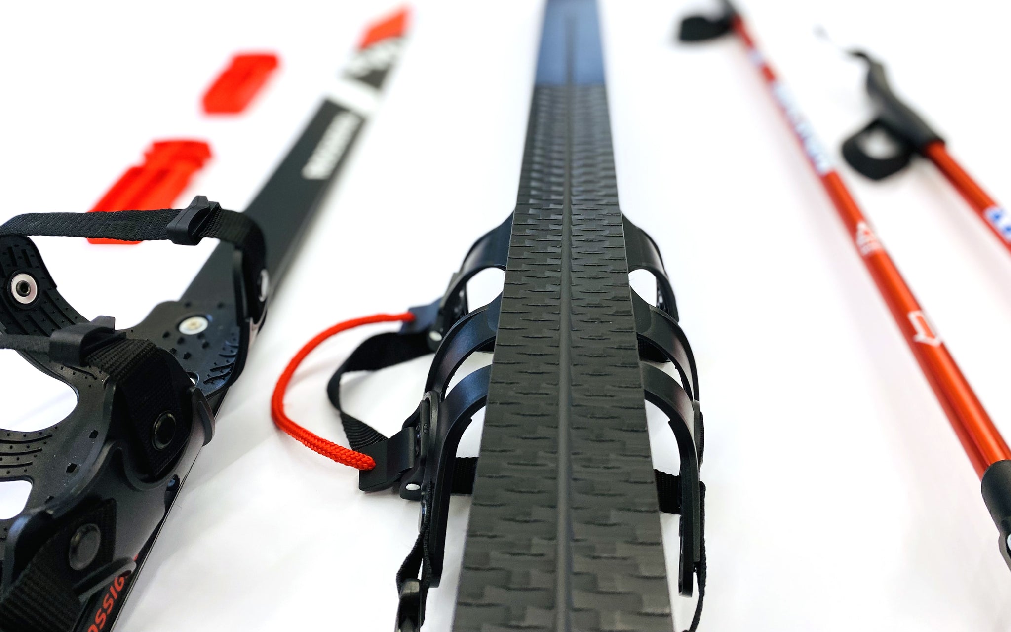 Nordic Rocks Cross-Country Ski Touring Ski Set - NO Ski Boots Required - Step-In Bindings - Poles